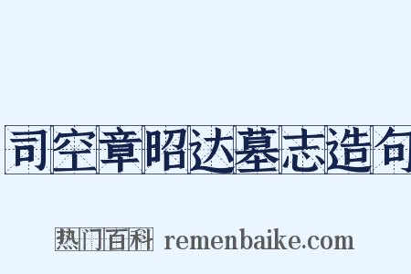 司空章昭达墓志造句是什么意思的图片